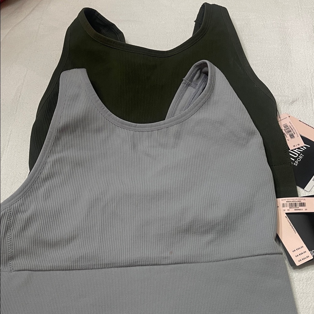 Victoria's Secret Gray and Dark Green Tank Tops